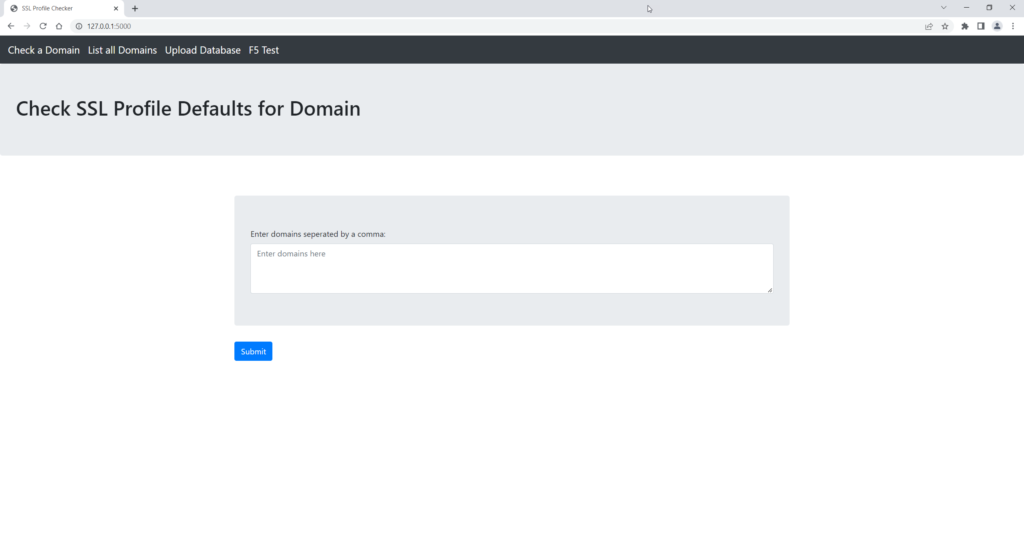 Main, enter a domain
