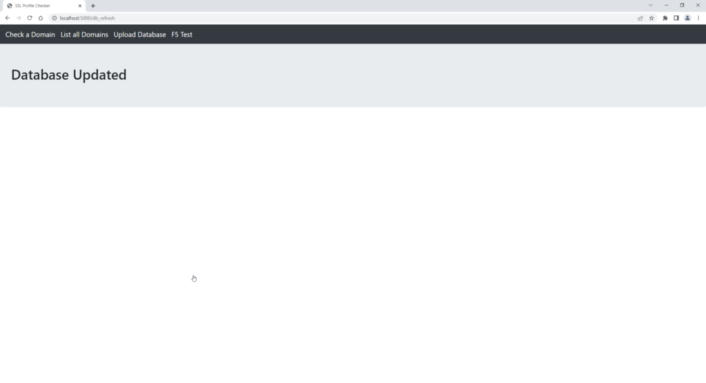 Database updated successfully