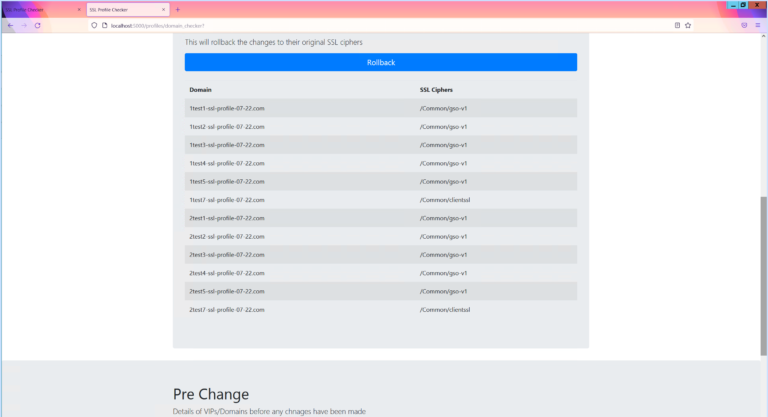 8 rollback domains when present on the F5