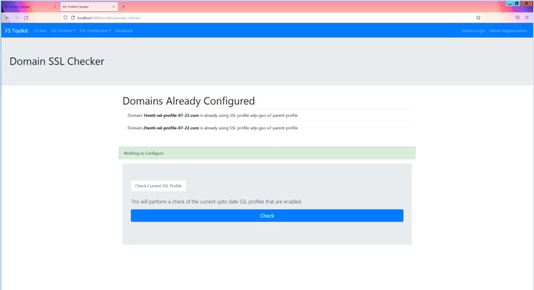 12 domains already configured, can only check